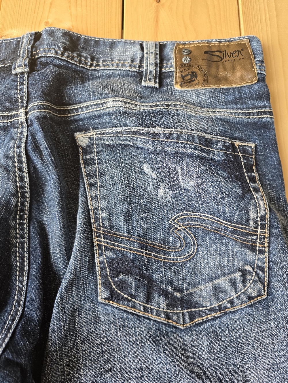 Silver Gordie Loose Fit Straight Leg Dark Wash Denim Jeans Mens 36X36 - Picture 15 of 15